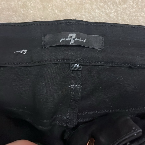 7 for all Mankind black coated jeans mid-rise - Picture 3 of 4